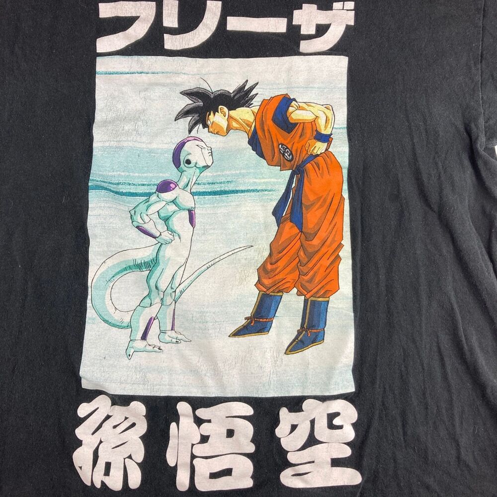 Dragon Ball Z Shirt Mens XL Black Goku Frieza Anime Graphic Tee Flawed